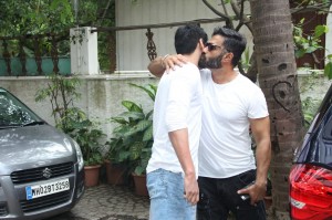 Suniel Shetty Spotted With His Son Ahan Shetty At Sajid Nadiadwala's Residence