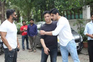 Suniel Shetty Spotted With His Son Ahan Shetty At Sajid Nadiadwala's Residence