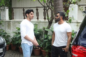 Suniel Shetty Spotted With His Son Ahan Shetty At Sajid Nadiadwala's Residence