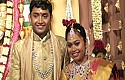 Keerthi with Rakesh Wedding Reception