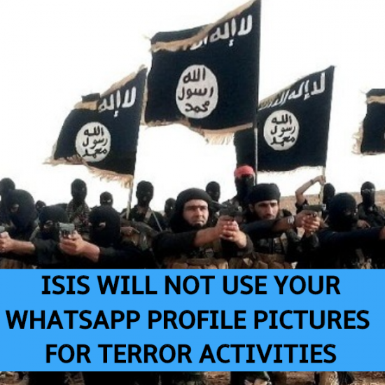 ISIS will not use your WhatsApp profile pictures for terror activities