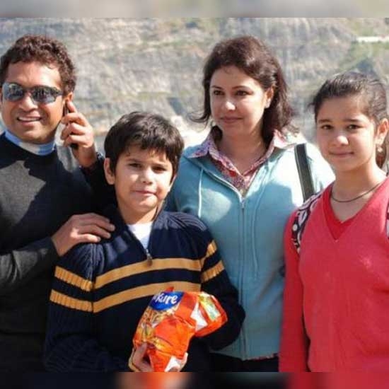 Sachin Tendulkar with family