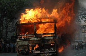 9 burnt alive in Bihar as bus catches fire