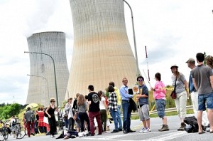90-km-long human chain protests Belgian nuclear reactors