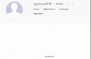 All posts deleted from social media - Taylor Swift