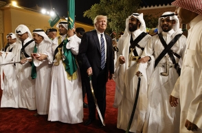 Donald Trump performs 'sword dance' during Saudi visit