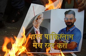 Hindu Sena burns Kohli's effigy to protest India-Pakistan match