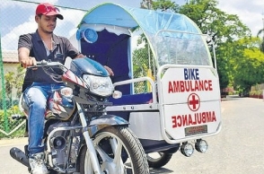 Man modifies his bike into an ambulance