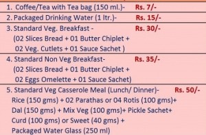 Railways tweets rate list of foods