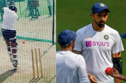 IND vs BAN Virat Kohli team practice with pink ball in nets 