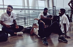 Indian team chills out at Chennai Airport
