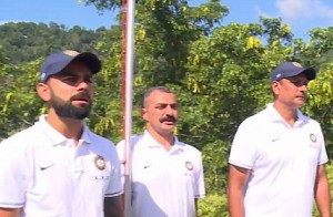 Team India hoisted national flag in Sri Lanka on I-Day