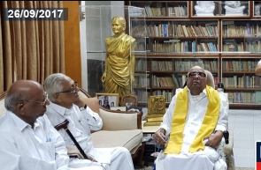 DMK releases photo of senior party members sharing light moment with M Karunanidhi