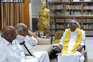 DMK releases photo of senior party members sharing light moment with M Karunanidhi
