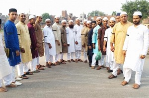 Locals of Ballabhgarh wore black armbands on Eid