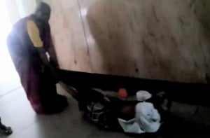 Wife forced to drag her husband out of hospital