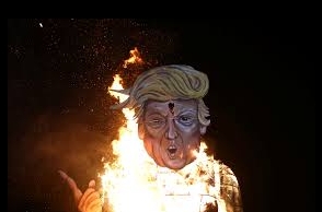 Donald Trump effigy burnt