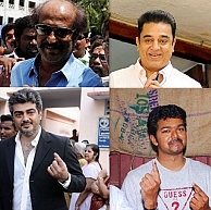 Where are Rajini, Kamal, Vijay and Ajith casting their votes?