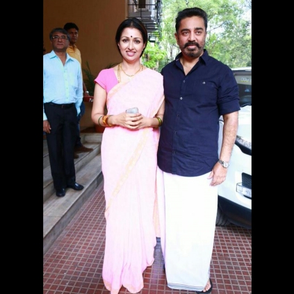 The missing tripundra in Kamal's forehead at the Papanasam thanksgiving press meet on July 8th.