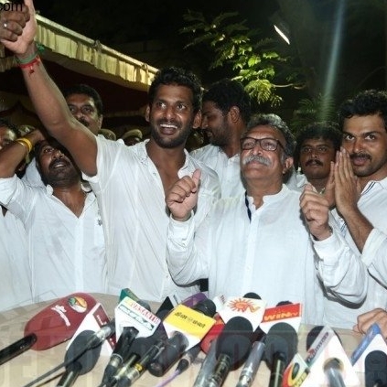 Vishal thanks those who have supported his team in the Nadigar Sangam elections Vishal thanks those who have supported his team in the Nadigar Sangam elections