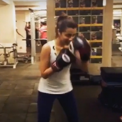 Actress Trisha Krishnan boxing training video