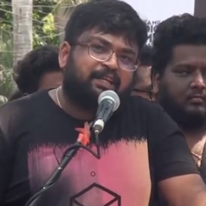 Reviewer Prashanth talks at the digital media protest
