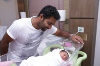 Dance Master Shobi and his wife Lalitha's newborn baby