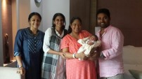 Dance Master Shobi and his wife Lalitha's newborn baby