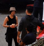 Dhanush and Akshara Haasan in the sets of Balki's untitled movie