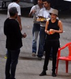 Dhanush and Akshara Haasan in the sets of Balki's untitled movie