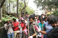 Nadigar Sangam Cleans Chennai