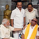 PM Modi Meets Kalaignar Karunanidhi And Stalin In Chennai