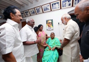 PM Modi Meets Kalaignar Karunanidhi And Stalin In Chennai