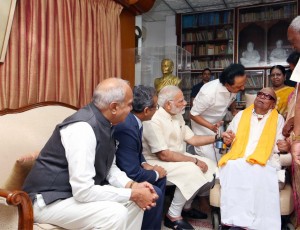 PM Modi Meets Kalaignar Karunanidhi And Stalin In Chennai
