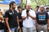 Sathyaraj & Sibiraj rescue a dog which survived the Porur disaster
