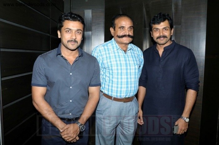 Suriya and Karthi at Theeran Adhigaram Ondru Celebrity Show