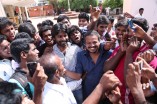 Team Vanavarayan Vallavarayan Meets Fans in Theater 