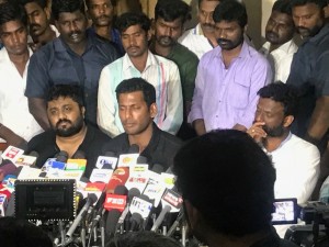Vishal's urgent press meet