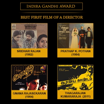 Indira Gandhi Award for Best First Film of a Director - (4 Times)
