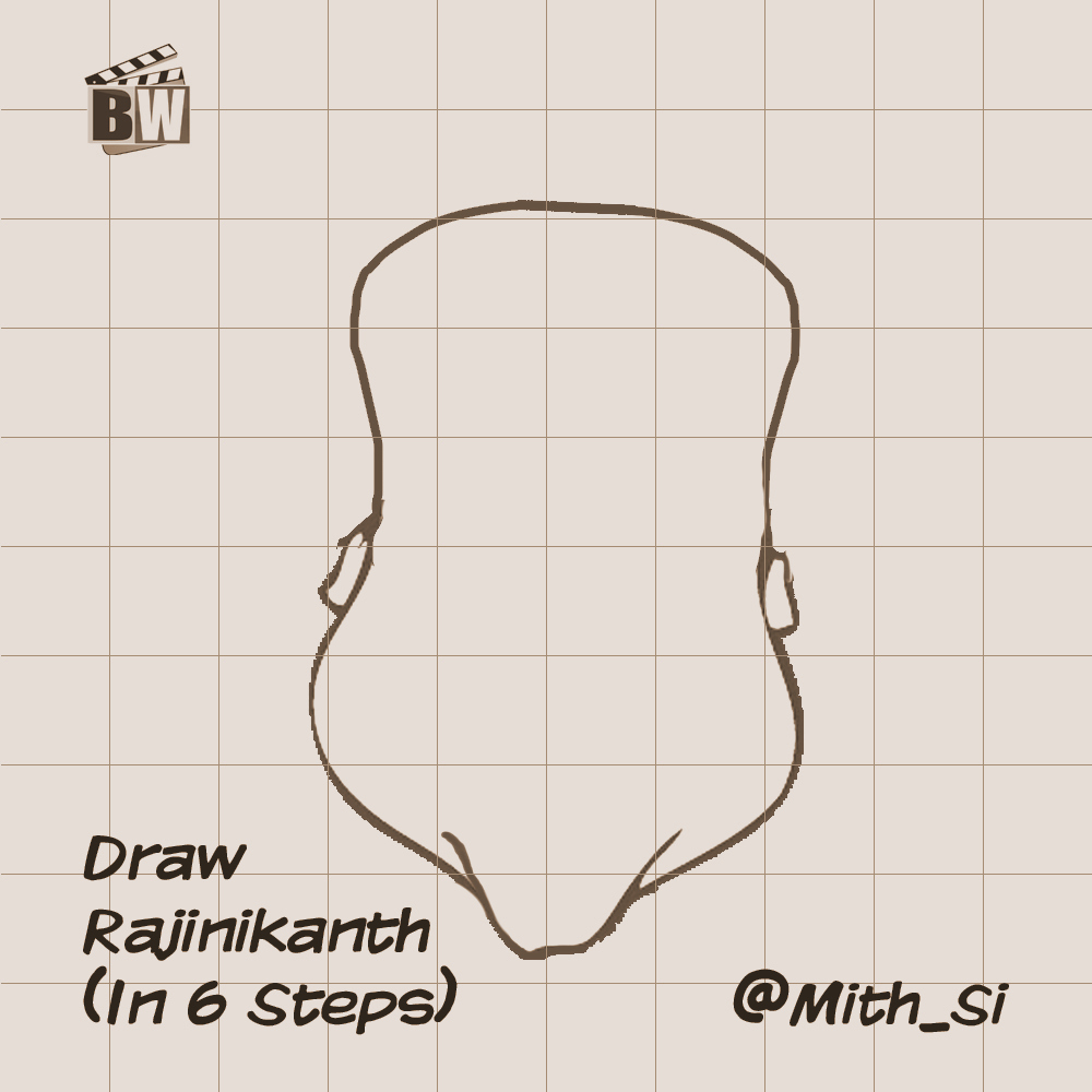 Step 1: Trace the outline of Thalaivar in the required boxes