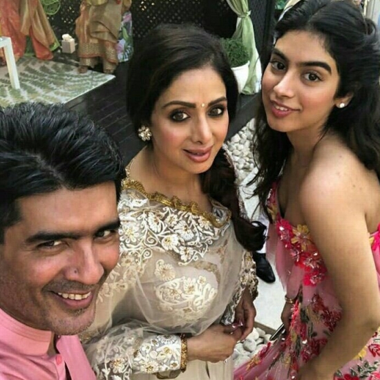 Sridevi with her daughter Khushi and Manish Malhotra 