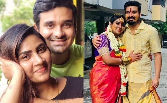 Star couple Myna Nandhini and Yogeshwaran blessed with a baby boy, shares pic