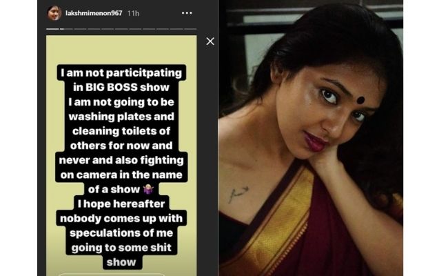 Lakshmi Menon’s angry statement about Bigg Boss show goes Viral 