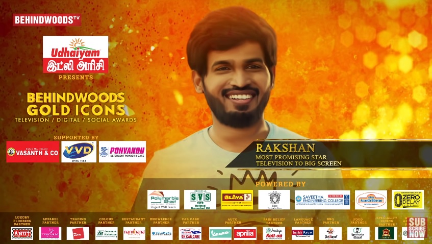 Rakshan gets emotional about his wife for the first time on stage; viral video from Behindwoods Gold Icons