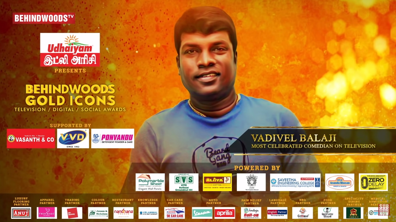 Pugazh breaks down in tears uncontrollably talking about Vadivel Balaji in Behindwoods Gold Icons