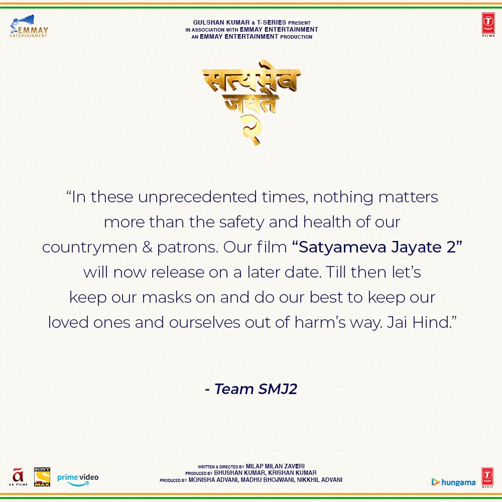 Marakkar Arabikadalinte simham, Satyameva Jayate 2, Acharya postponed - Details here