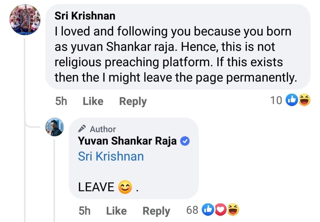 See Yuvan Shankar Raja shuts down haters with savage replies