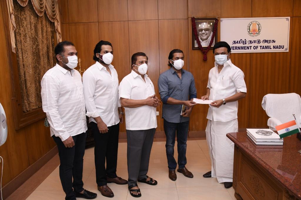 film people donates covid relief fund to CM MK Stalin