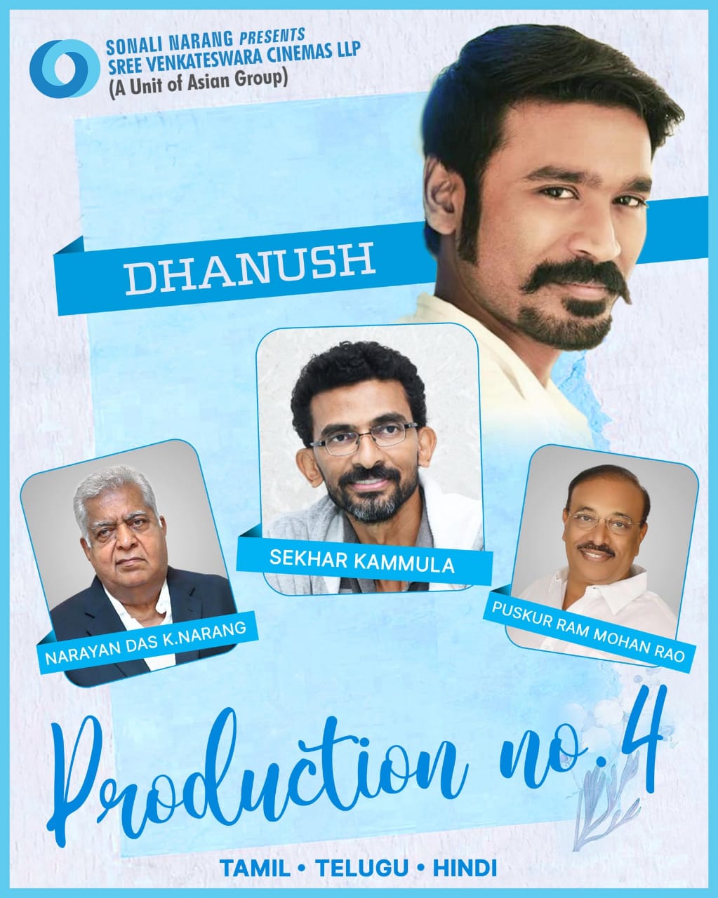 Dhanush's next Tamil Hindi Telugu trilingual movie announced - Details