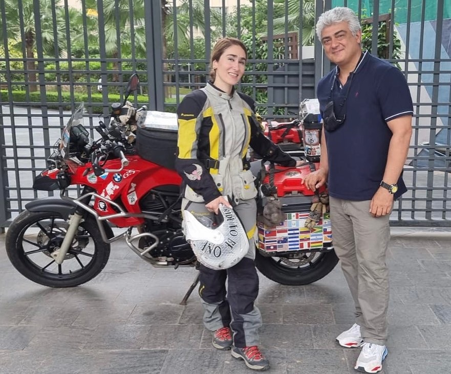 AJITH READY FOR WORLD TOUR FEMALE BIKER SHARES EXCLUSIVE
